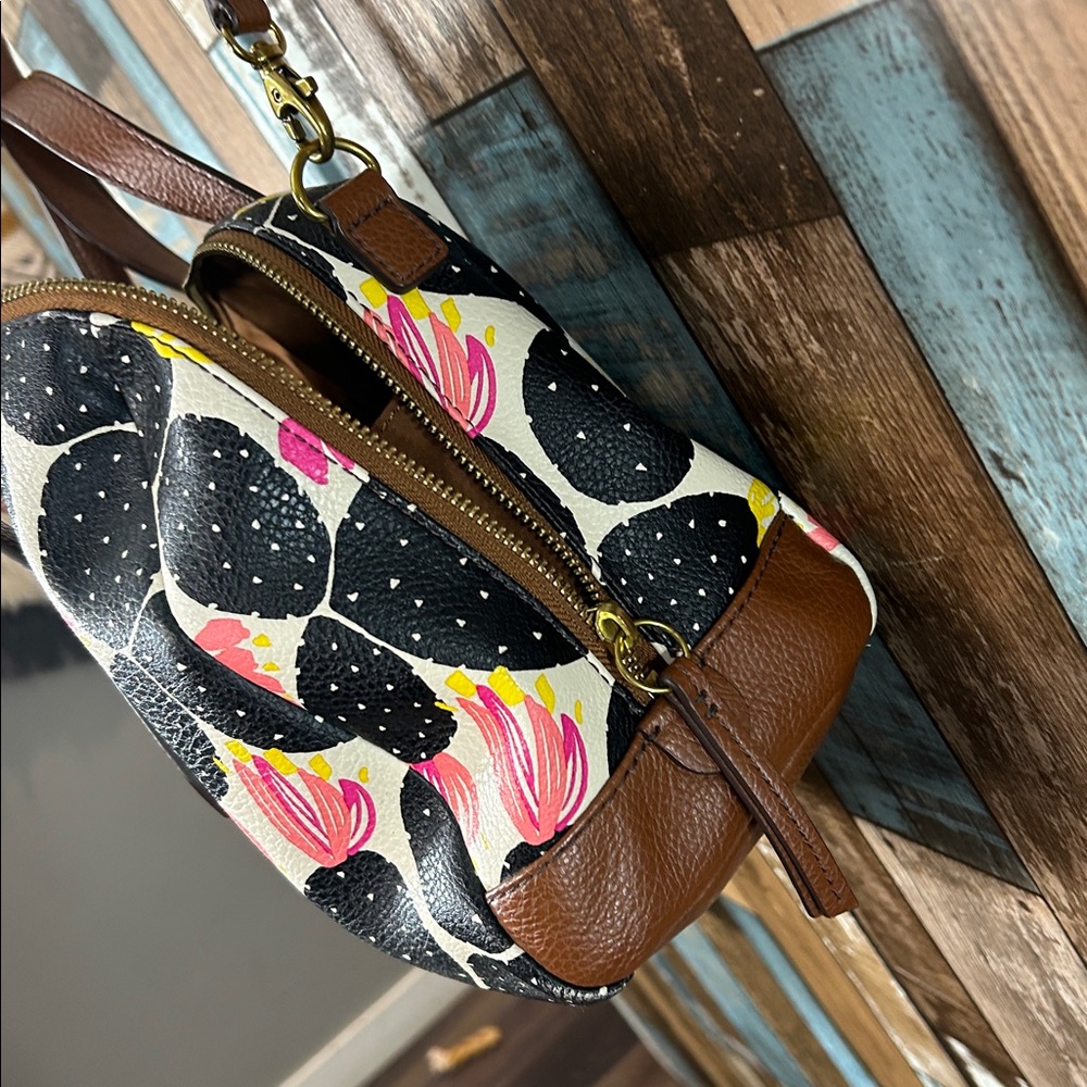 Fossil floral cactus Brown Fabric Interior crossbody bag - Picture 15 of 16
